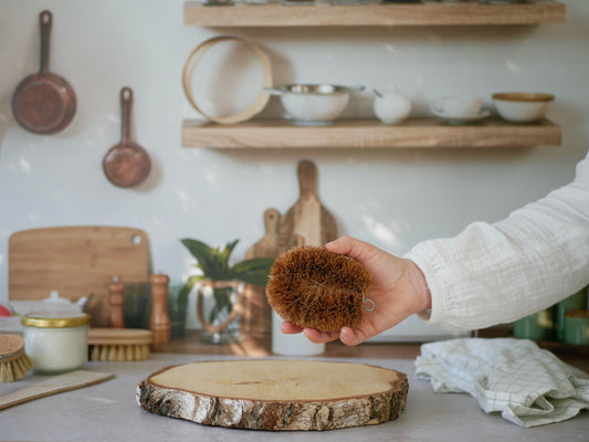 Coconut fiber brush